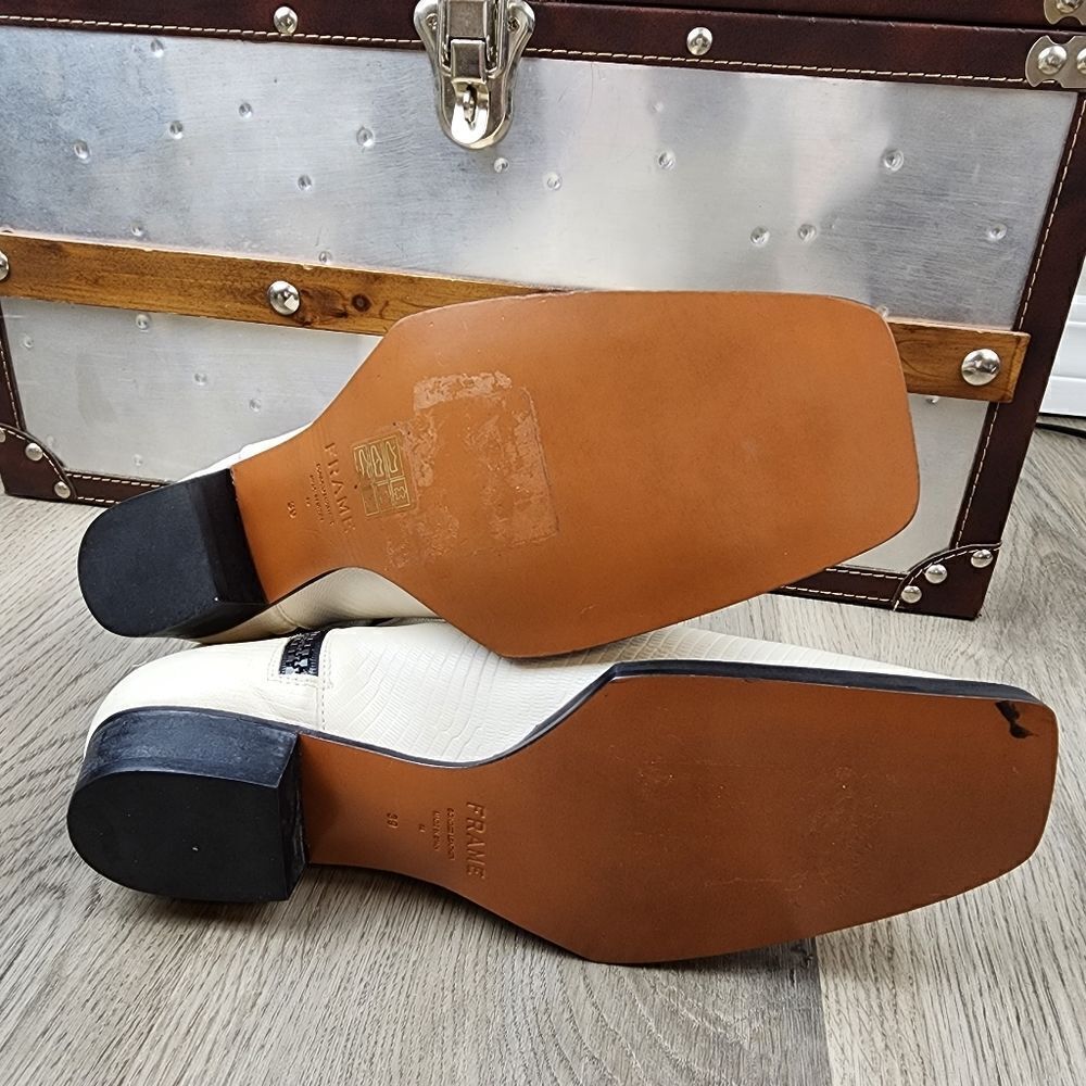 NWOB Frame Le Maddox Lizard Ankle Boots size 39 - Picture 7 of 9